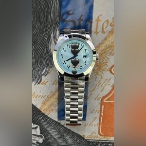 Men’s Luxury Automatic Stainless Steel Watch Arabic Numerals Blue Dial 41mm